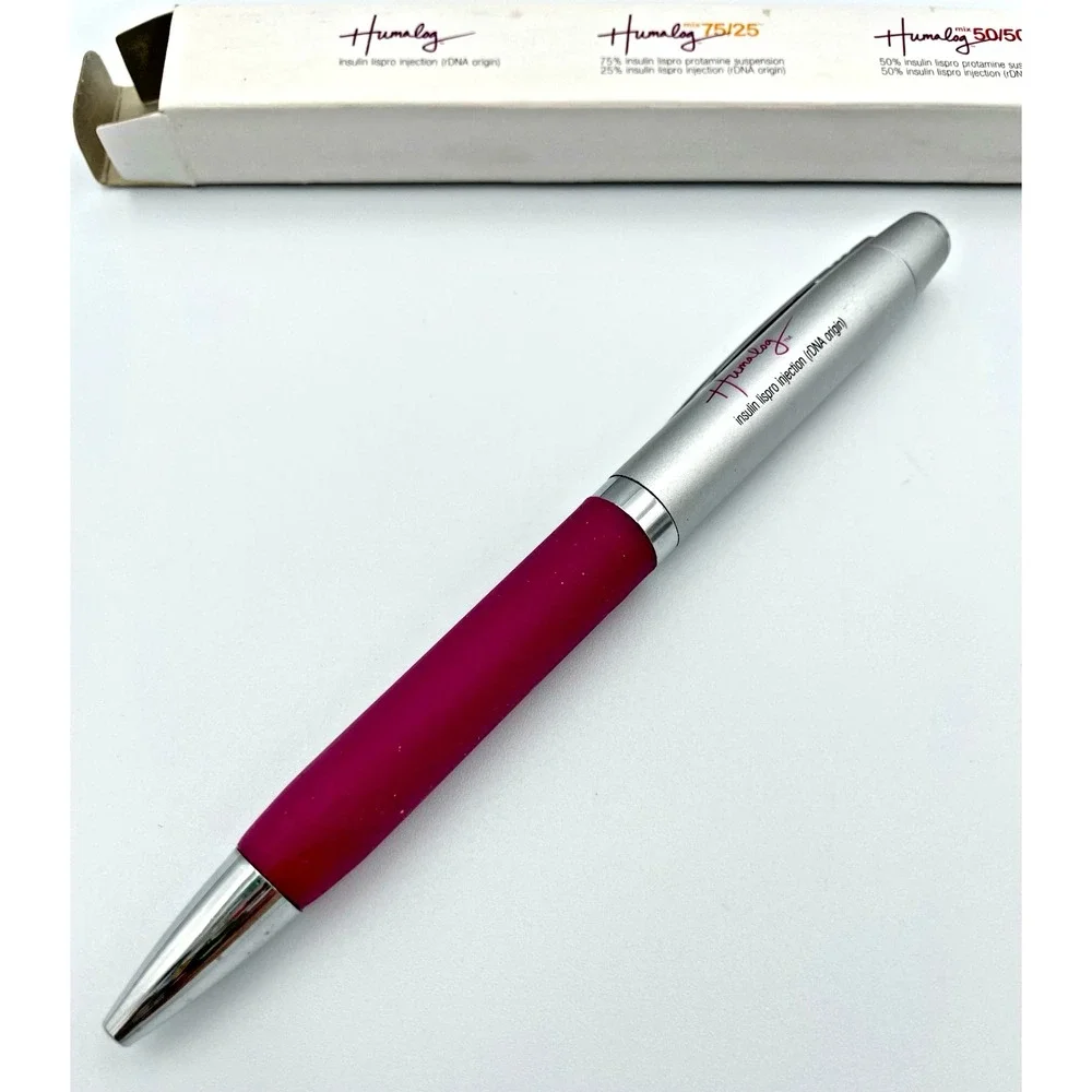 Humalog Heavy Metal Ballpoint Pen Drug Rep Pharma Promo Unused w Original Box